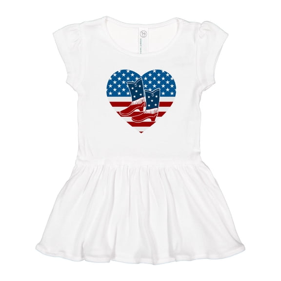 Inktastic USA Cowboy Boots Patriotic Girls Toddler Dress