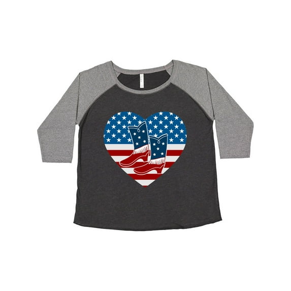 Inktastic USA Cowboy Boots Patriotic Women's Plus Size T-Shirt