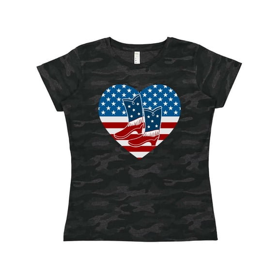Inktastic USA Cowboy Boots Patriotic Women's T-Shirt
