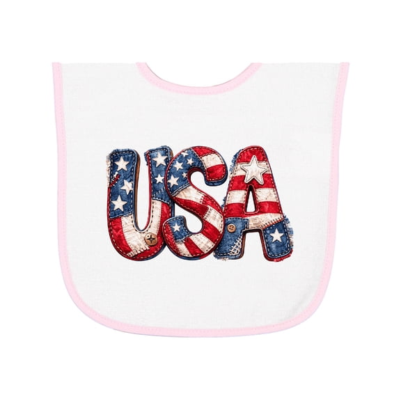Inktastic USA Patriotic Baby Terry Cloth Bib