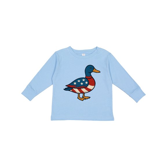 Inktastic USA Patriotic Duck Boys or Girls Long Sleeve Toddler T-Shirt