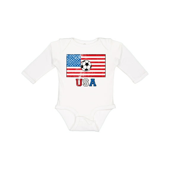 Inktastic USA Soccer Boys or Girls Long Sleeve Baby Bodysuit