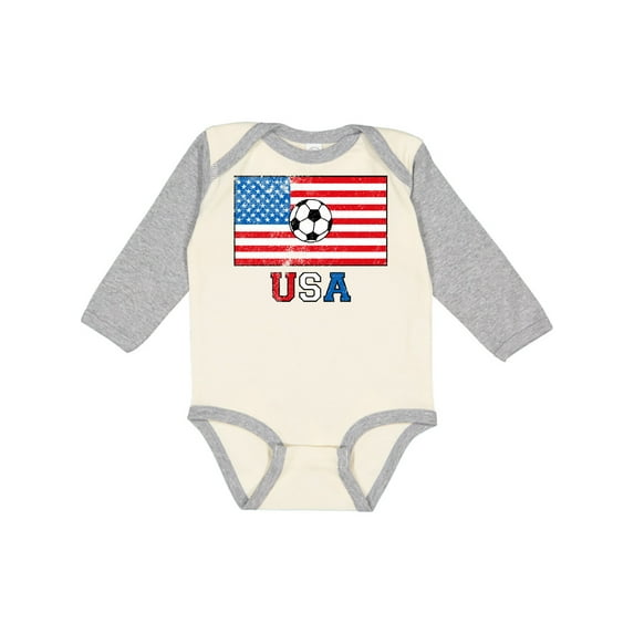 Inktastic USA Soccer Boys or Girls Long Sleeve Baby Bodysuit