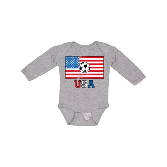 Inktastic USA Soccer Boys or Girls Long Sleeve Baby Bodysuit