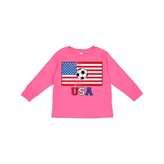 Inktastic USA Soccer Boys or Girls Long Sleeve Toddler T-Shirt