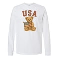 thumbnail image 1 of Inktastic USA Teddy Bear Long Sleeve T-Shirt, 1 of 5