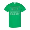 thumbnail image 1 of Inktastic Ugly Sweater Nice Until Proven Naughty T-Shirt, 1 of 5