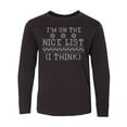thumbnail image 1 of Inktastic Ugly Sweaters I'm on the Nice List (i Think) Long Sleeve Youth T-Shirt, 1 of 5