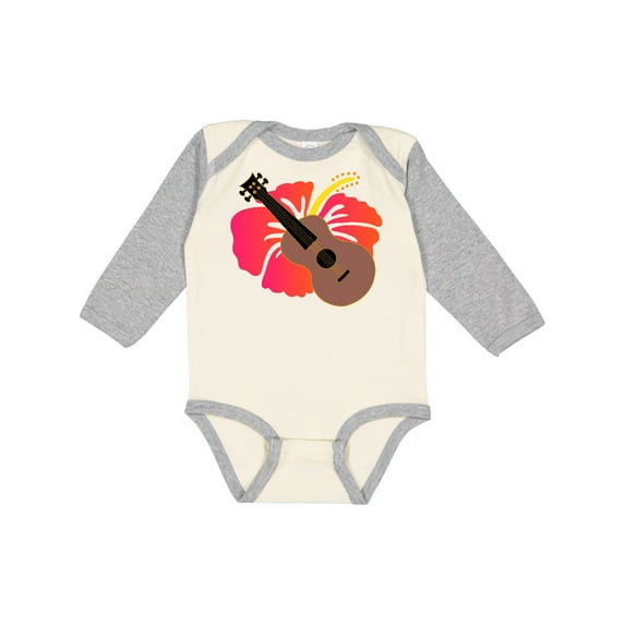 Inktastic Ukulele Hawaiian Music Gift Girls Long Sleeve Baby Bodysuit