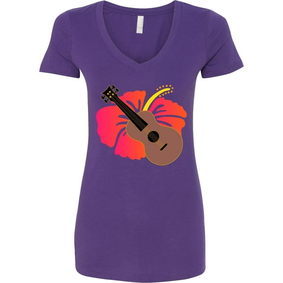 Inktastic Ukulele Hawaiian Music Women's V-Neck T-Shirt