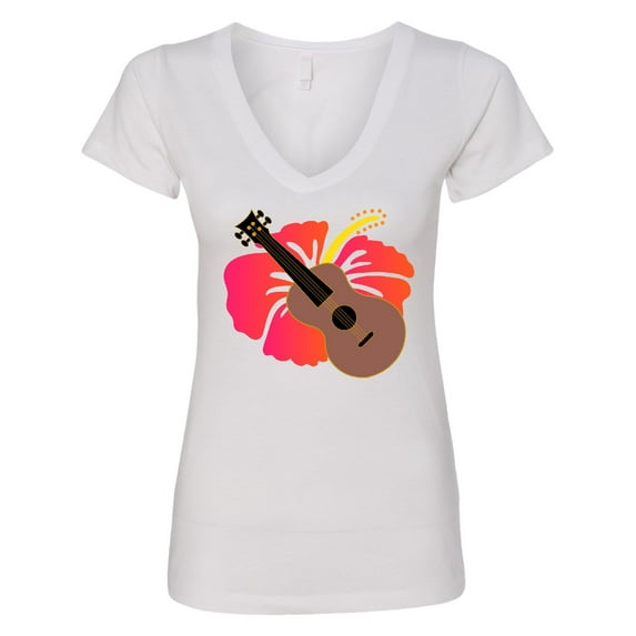 Inktastic Ukulele Hawaiian Music Women's V-Neck T-Shirt