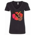 thumbnail image 1 of Inktastic Ukulele Hawaiian Music Women's V-Neck T-Shirt, 1 of 5