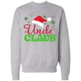 thumbnail image 1 of Inktastic Uncle Claus with Christmas Santa Hat and Snowflakes Adult Sweatshirt, 1 of 4