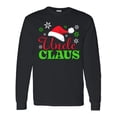 thumbnail image 1 of Inktastic Uncle Claus with Christmas Santa Hat and Snowflakes Long Sleeve T-Shirt, 1 of 5
