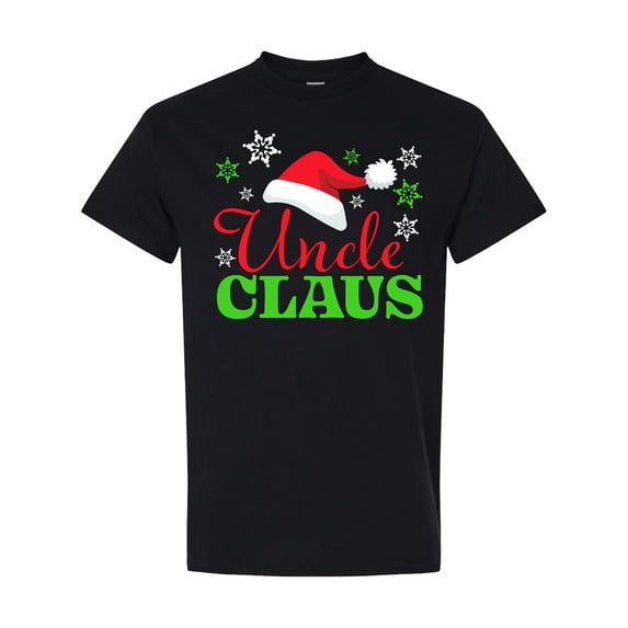Inktastic Uncle Claus with Christmas Santa Hat and Snowflakes T-Shirt