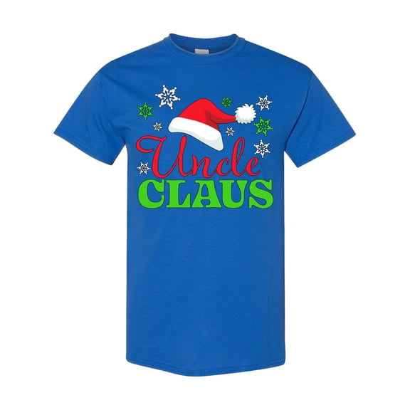 Inktastic Uncle Claus with Christmas Santa Hat and Snowflakes T-Shirt