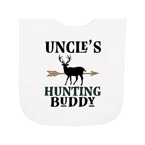 Inktastic Uncle Deer Hunting Buddy Baby Terry Cloth Bib