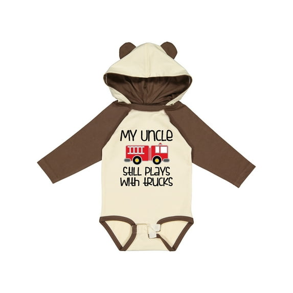 Inktastic Uncle Firefighter for Nephew Boys or Girls Long Sleeve Baby Bodysuit