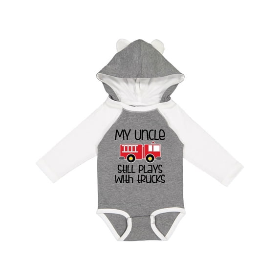 Inktastic Uncle Firefighter for Nephew Boys or Girls Long Sleeve Baby Bodysuit