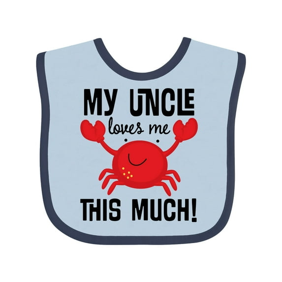 Inktastic Uncle Loves Me Childs Crab Boys or Girls Baby Bib