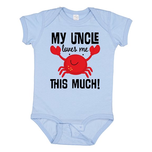 Inktastic Uncle Loves Me Childs Crab Boys or Girls Baby Bodysuit