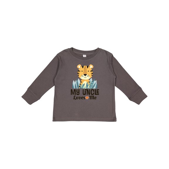 Inktastic Uncle Loves Me Grandchild Tiger Boys or Girls Long Sleeve Toddler T-Shirt