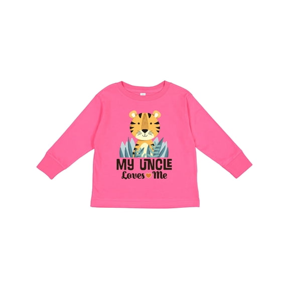 Inktastic Uncle Loves Me Grandchild Tiger Boys or Girls Long Sleeve Toddler T-Shirt