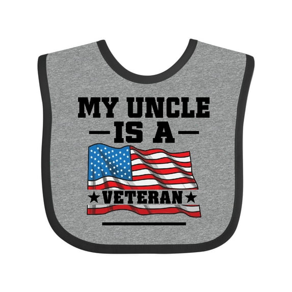 Inktastic Uncle Military Veteran Boys or Girls Baby Bib