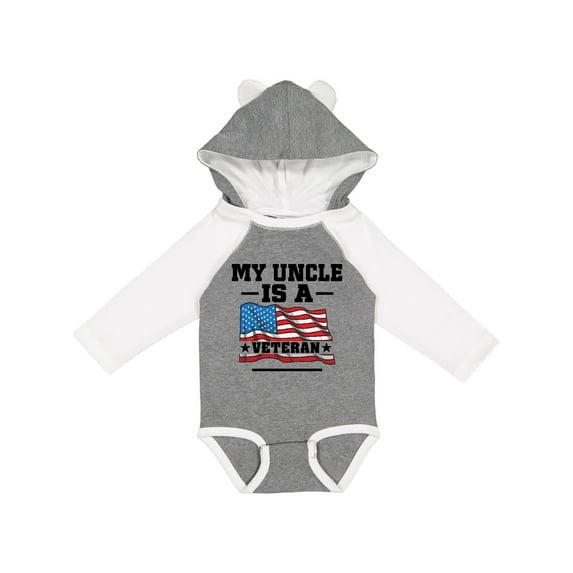 Inktastic Uncle Military Veteran Boys or Girls Long Sleeve Baby Bodysuit