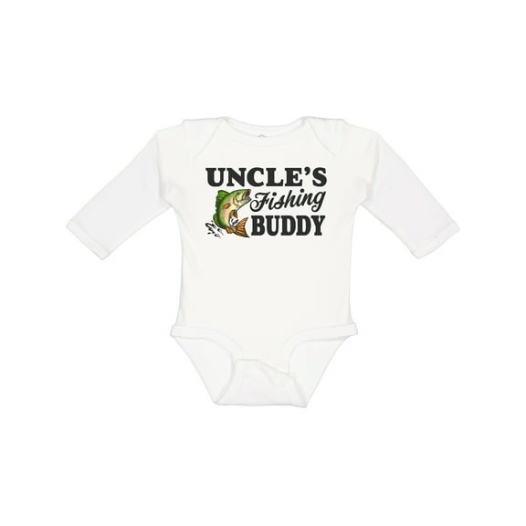 Inktastic Uncle's Fishing Buddy Boys Long Sleeve Baby Bodysuit