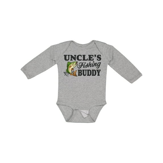 Inktastic Uncle's Fishing Buddy Boys Long Sleeve Baby Bodysuit