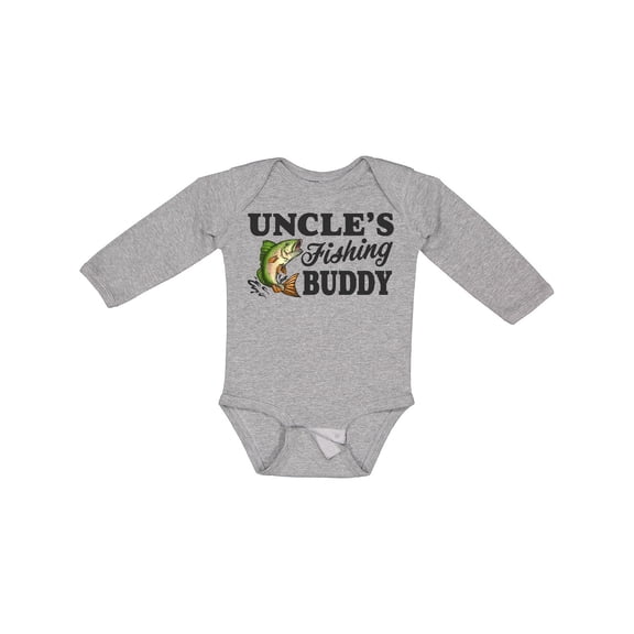Inktastic Uncle's Fishing Buddy Boys Long Sleeve Baby Bodysuit