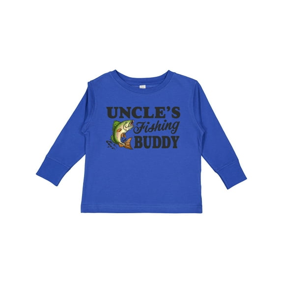 Inktastic Uncle's Fishing Buddy Boys Long Sleeve Toddler T-Shirt