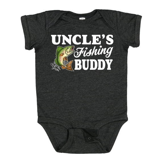 Inktastic Uncle's Fishing Buddy with White Text Boys Baby Bodysuit