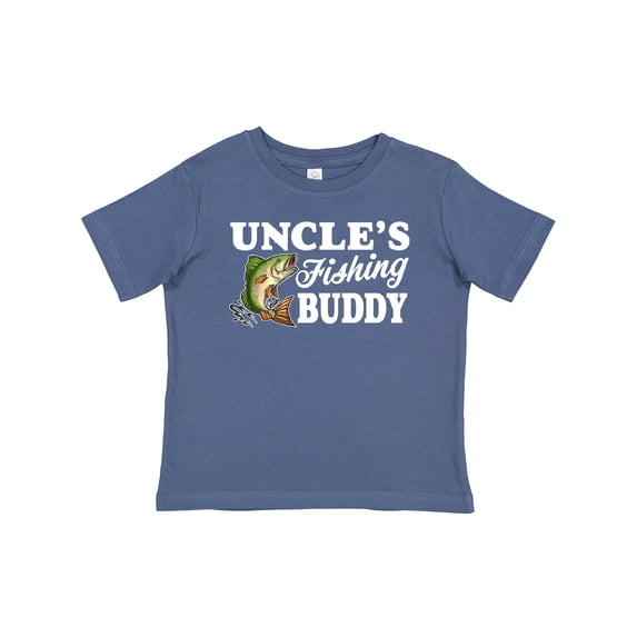 Inktastic Uncle's Fishing Buddy with White Text Boys Baby T-Shirt