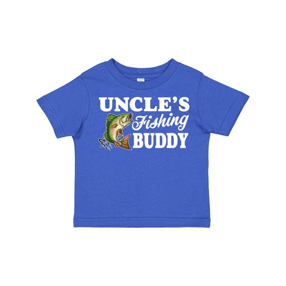 Inktastic Uncle's Fishing Buddy with White Text Boys Toddler T-Shirt