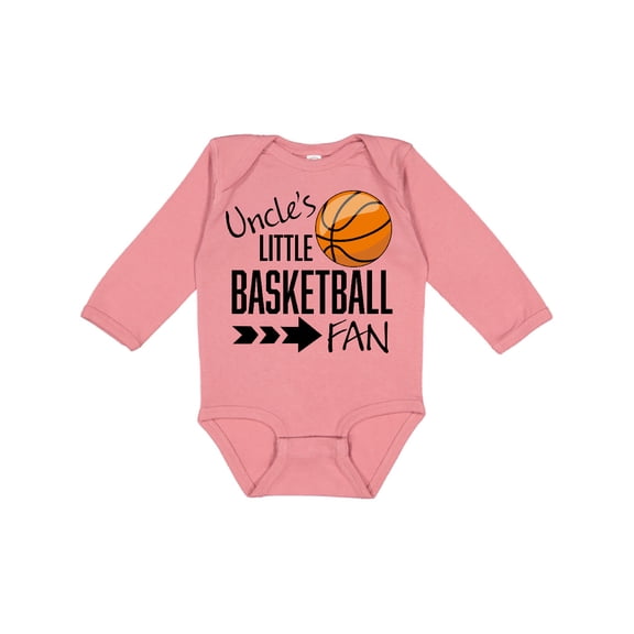 Inktastic Uncle's Little Basketball Fan Boys or Girls Long Sleeve Baby Bodysuit