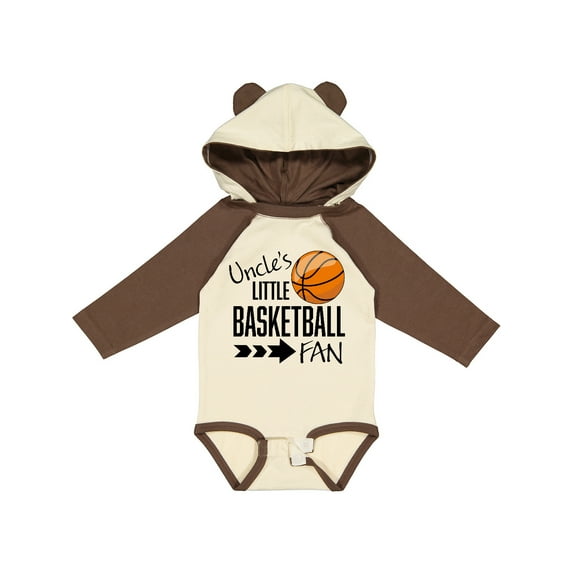 Inktastic Uncle's Little Basketball Fan Boys or Girls Long Sleeve Baby Bodysuit