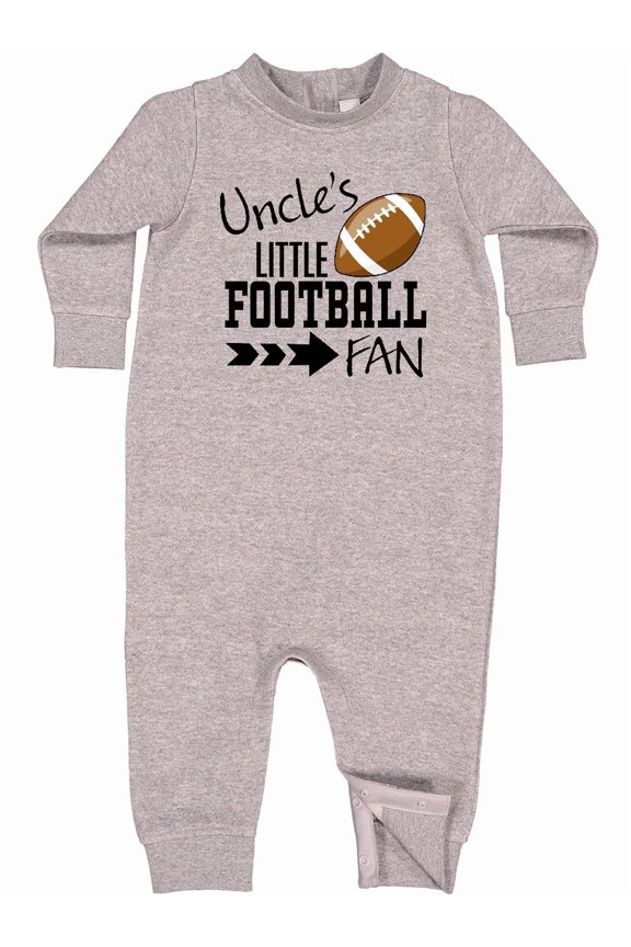 Uncle's Little Football Fan Baby Fleece Romper