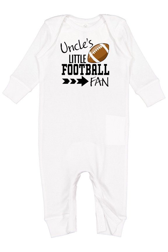 Uncle's Little Football Fan Baby Romper Coveralls