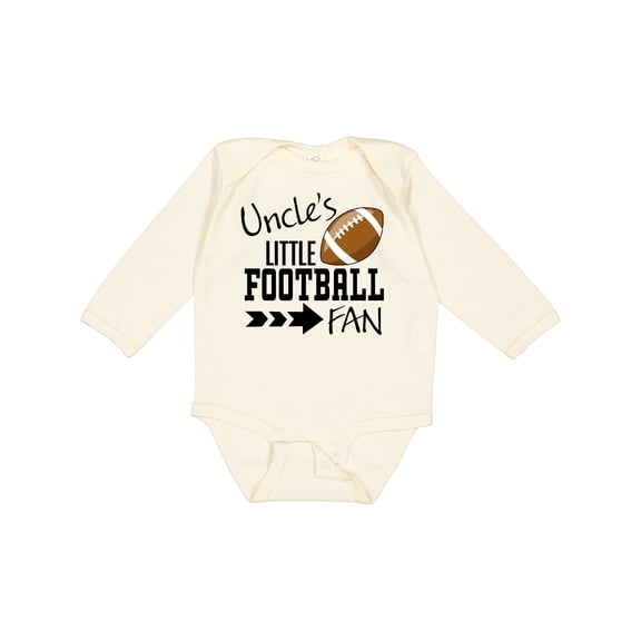 Inktastic Uncle's Little Football Fan Boys or Girls Long Sleeve Baby Bodysuit