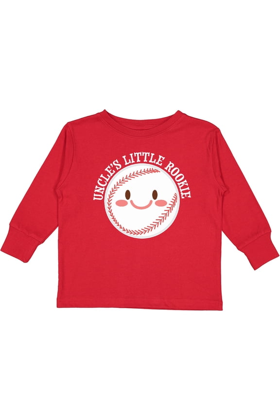 Uncle's Little Rookie- baseball Boys or Girls Long Sleeve Toddler T-Shirt