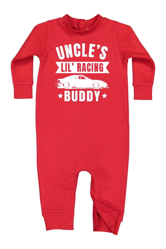 Uncles Lil Racing Buddy Baby Fleece Romper