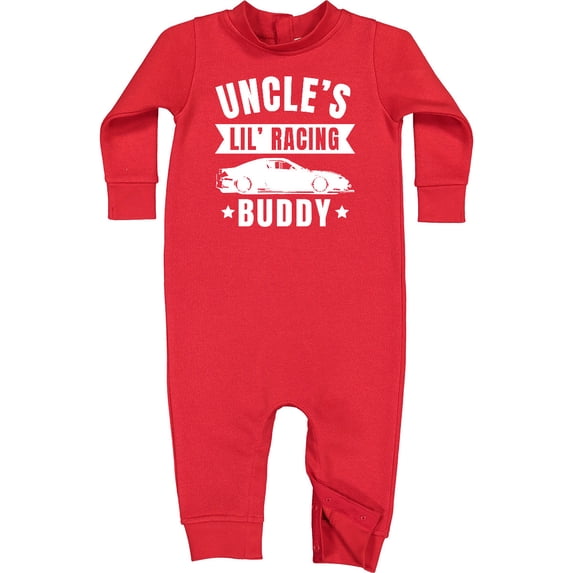 Inktastic Uncles Lil Racing Buddy Baby Fleece Romper
