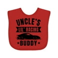 thumbnail image 1 of Inktastic Uncles Lil Racing Buddy Boys or Girls Baby Bib, 1 of 4