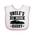 thumbnail image 1 of Inktastic Uncles Lil Racing Buddy Boys or Girls Baby Bib, 1 of 4