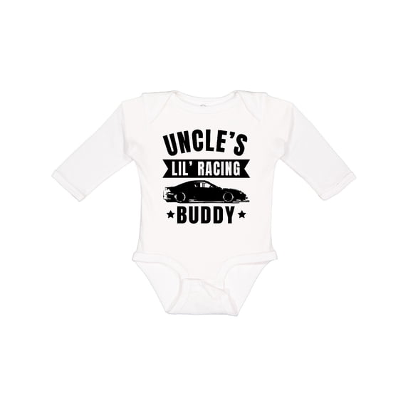 Inktastic Uncles Lil Racing Buddy Boys or Girls Long Sleeve Baby Bodysuit