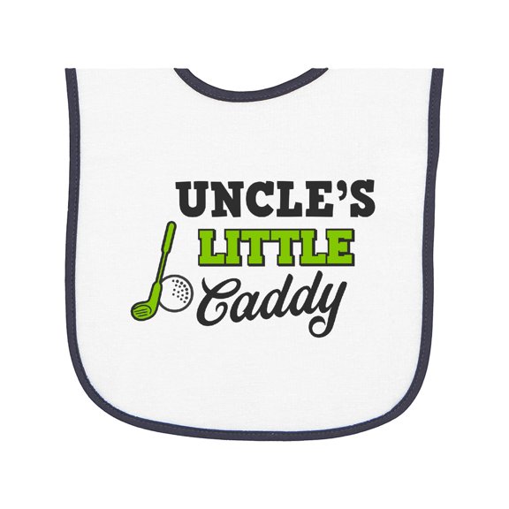 Inktastic Uncles Little Caddy with Golf Club and Ball Baby Terry Cloth Bib