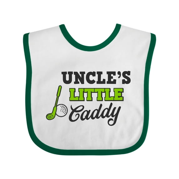 Inktastic Uncles Little Caddy with Golf Club and Ball Boys or Girls Baby Bib