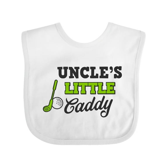 Inktastic Uncles Little Caddy with Golf Club and Ball Boys or Girls Baby Bib